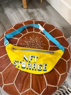 Yellow 'NFT Storage' Belt Bag with Blue Strap (Fanny pack)